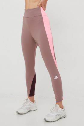 adidas Performance leggins de alergare Own The Run femei, culoarea maro, modelator