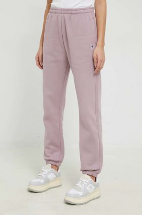 Champion pantaloni de trening femei, culoarea violet, neted 115487-ASB