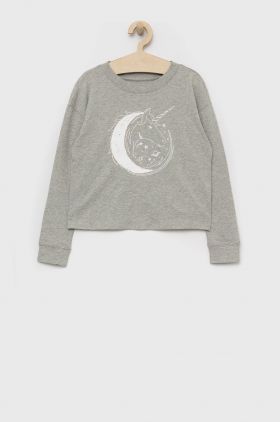 GAP longsleeve din bumbac pentru copii culoarea gri