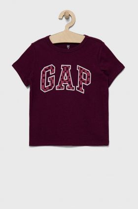 GAP tricou de bumbac pentru copii culoarea violet, cu imprimeu