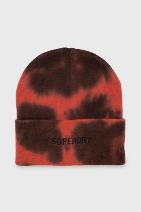 Superdry caciula din bumbac culoarea rosu, bumbac