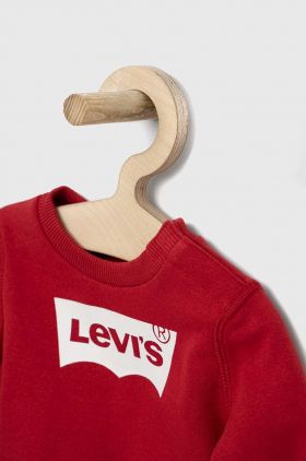 Levi's hanorac de bumbac pentru copii culoarea verde, cu imprimeu