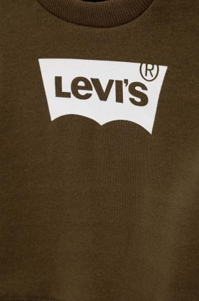 Levi's hanorac de bumbac pentru copii culoarea verde, cu imprimeu