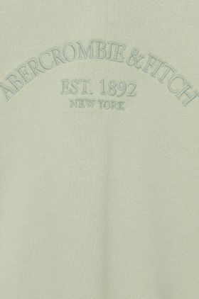 Abercrombie & Fitch bluza copii culoarea verde, neted