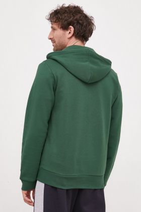 Lacoste bluza barbati, culoarea verde, cu glugă, neted