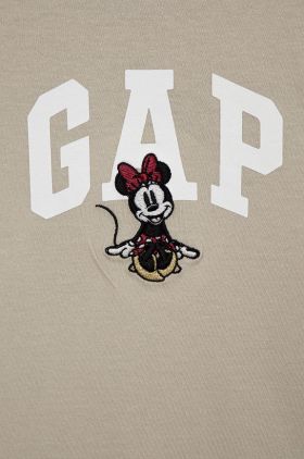 GAP longsleeve din bumbac pentru copii culoarea bej