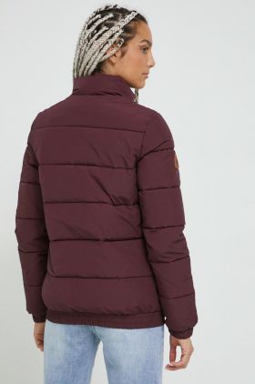 Superdry geaca femei, culoarea bordo, de iarna