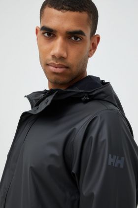 Helly Hansen geaca de ploaie barbati, culoarea negru, de tranzitie