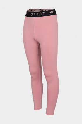 4F leggins copii culoarea roz, neted