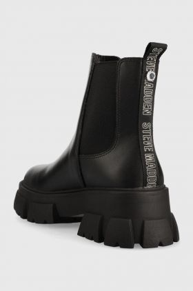 Steve Madden ghete chelsea de piele Tunnel femei, culoarea negru, cu platforma