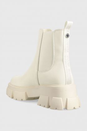 Steve Madden ghete chelsea de piele Tunnel femei, culoarea bej, cu platforma