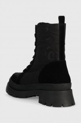 Desigual bocanci femei, culoarea negru, cu platforma