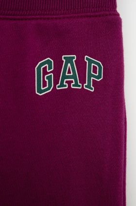 GAP pantaloni de trening pentru copii culoarea violet, cu imprimeu