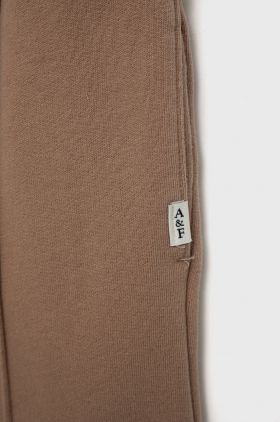 Abercrombie & Fitch pantaloni de trening pentru copii culoarea bej, neted