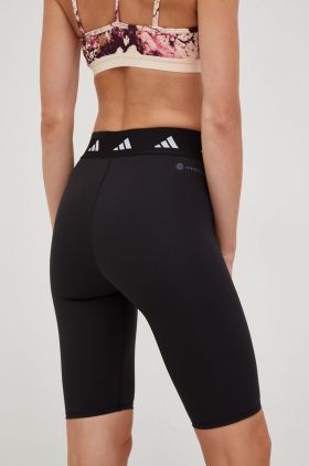 adidas Performance pantaloni scurți de antrenament Techfit Period Proof femei, culoarea negru, cu imprimeu, high waist