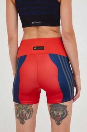 adidas Performance pantaloni scurți de alergare Marimekko femei, culoarea rosu, modelator, high waist