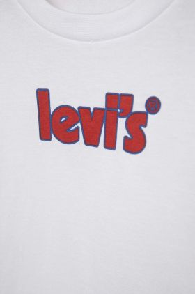 Levi's tricou de bumbac pentru copii culoarea maro, cu imprimeu