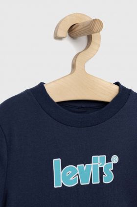 Levi's tricou de bumbac pentru copii culoarea maro, cu imprimeu