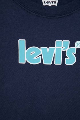 Levi's tricou de bumbac pentru copii culoarea maro, cu imprimeu