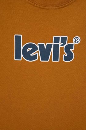 Levi's tricou de bumbac pentru copii culoarea maro, cu imprimeu