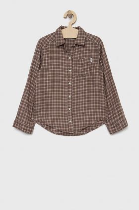 Abercrombie & Fitch camasa copii culoarea maro