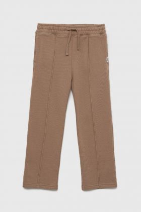 Abercrombie & Fitch pantaloni de trening pentru copii culoarea bej, neted