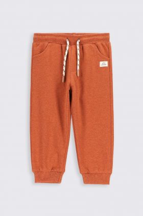 Coccodrillo pantaloni de trening pentru copii culoarea portocaliu, neted