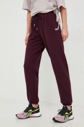 Dkny pantaloni de trening culoarea violet, neted