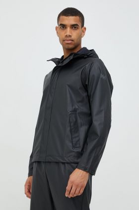 Helly Hansen geaca de ploaie barbati, culoarea negru, de tranzitie