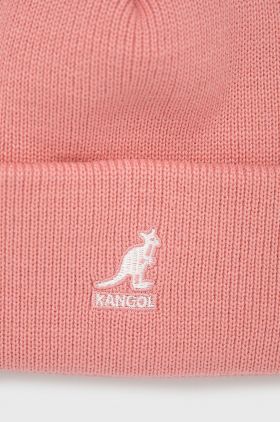 Kangol caciula culoarea roz, din tricot gros