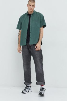 Abercrombie & Fitch camasa barbati, culoarea verde, cu guler button-down, relaxed