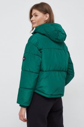 Pepe Jeans geaca femei, culoarea verde, de iarna, oversize