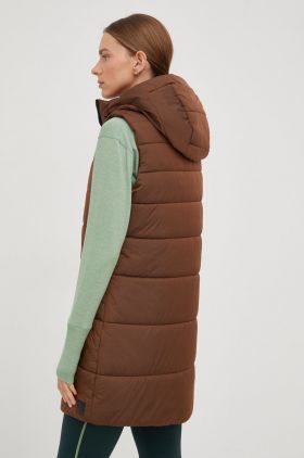 Jack Wolfskin vesta femei, culoarea maro, de tranzitie