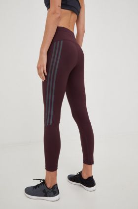 adidas Performance leggins de alergare Run Icons femei, culoarea violet, cu imprimeu