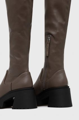 Steve Madden cizme Jetstream femei, culoarea maro, cu toc drept