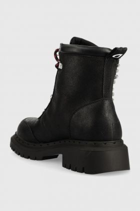 Desigual botine Scale Jewels femei, culoarea negru, cu platforma