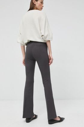 Marella pantaloni femei, culoarea gri, evazati, high waist