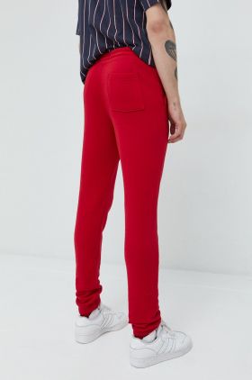 Hollister Co. pantaloni de trening barbati, culoarea rosu, cu imprimeu