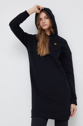 Lyle & Scott rochie din bumbac culoarea negru, mini, drept