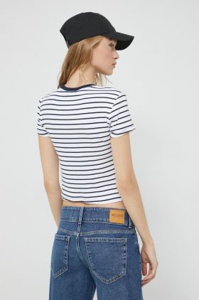 Abercrombie & Fitch tricou femei, culoarea alb