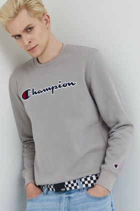 Champion bluza barbati, culoarea gri, cu imprimeu