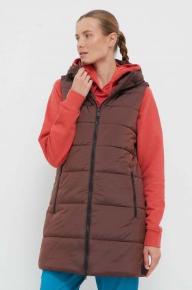 Jack Wolfskin vesta femei, culoarea maro, de tranzitie