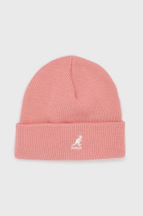 Kangol caciula culoarea roz, din tricot gros