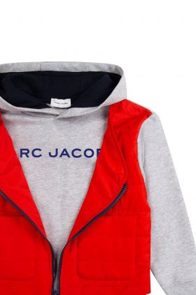 Marc Jacobs bluza copii culoarea gri, cu glugă, cu imprimeu