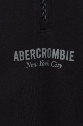 Abercrombie & Fitch bluza culoarea negru, neted