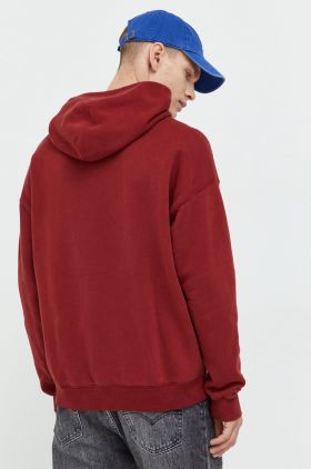 Abercrombie & Fitch bluza barbati, culoarea bordo, cu glugă, cu imprimeu