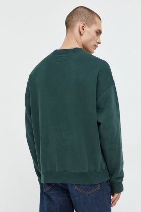 Abercrombie & Fitch bluza barbati, culoarea verde, cu imprimeu