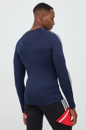 adidas Performance mânecă lungă de antrenament Techfit 3-stripes , culoarea albastru marin, cu imprimeu