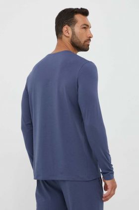 BOSS longsleeve lounge culoarea gri, neted