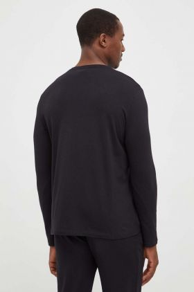 BOSS longsleeve lounge culoarea gri, neted